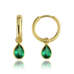 MINET Elegantní zlaté náušnice se zelemými zirkony Au 585/1000 1,75g JMG0269GGE00