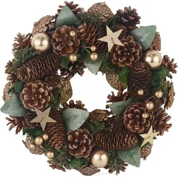 Vánoční dekorace Vánoční věnec s šiškami P2278