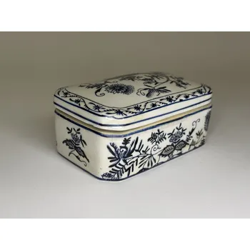 Dóza na potraviny PORCELÁNOVÁ DÓZA S VÍKEM OBDELNÍK - CIBULÁKOVÝ VZOR