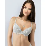 Dámská podprsenka push-up, šité, s krajkou, jednobarevné La Femme 17003P - sv. šedá - 75C