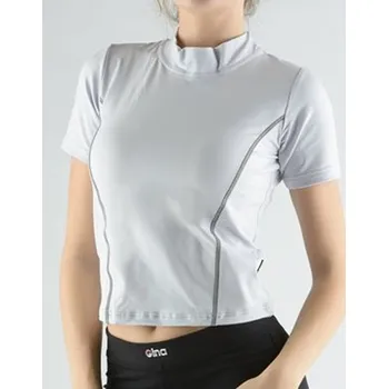 Dámské tričko Dámské tričko s krátkým rukávem, krátký rukáv, šité 98019P - šedobílá tm.popel - S