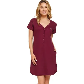 Dámská noční košile Noční košile Sangria vínová s korunkou - XXL