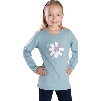 Bettymode Dětské tričko KYTKA MINT dlouhý rukáv, 104