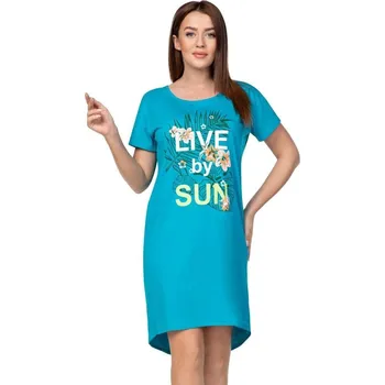 Dámská noční košile Dámská noční košile Lina tyrkysová - S