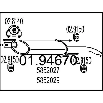 Tlumič výfuku Zadní tlumič výfuku MTS 01.94670
