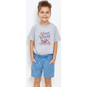 Chlapecké pyžamo Chlapecké pyžamo Zane šedé s dinosaurem - 104