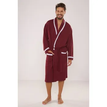 Pánský župan Bavlněný pánský župan Bruno II vínový - M