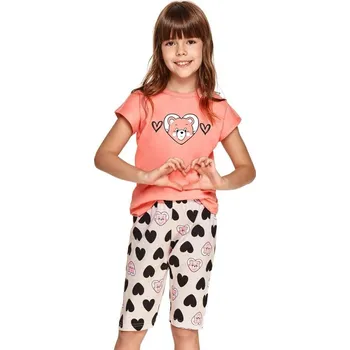 Dívčí pyžamo Dívčí pyžamo Amelia růžové srdce - 104