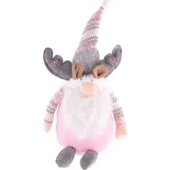 Vánoční dekorace Skřítek 42cm sedící, s rohy