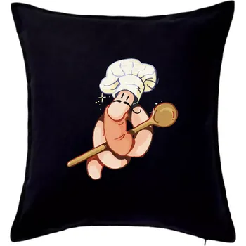 Polštář Žížala kuchař (Alexis Citrine) - Polštář 50x50 - 50x50 - Pouze potah ( Černá )