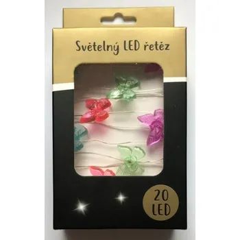 Vánoční dekorace Světelný LED řetěz, 20 LED/220 cm - Motýli