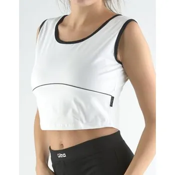 Dámský top tílko, širší ramínka, šité 97020P - bílá černá - M