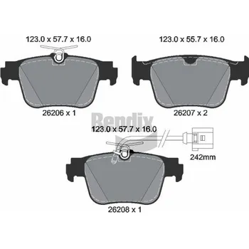 Brzdová destička Sada brzdových destiček, kotoučová brzda BENDIX Braking BPD2433