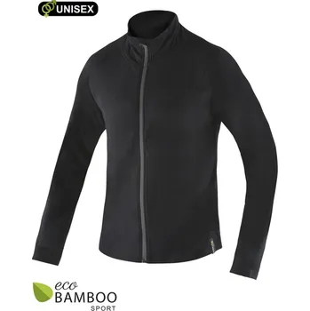 Dámská mikina Dámská mikina s dlouhým rukávem, dlouhý rukáv, šité, jednobarevné ECO Bamboo Sport 99006P - černá - XXL