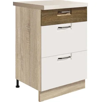 Kuchyňská skříňka Kuchyňská Skříňka Favorit 9D Sonoma/White/Ribbeck