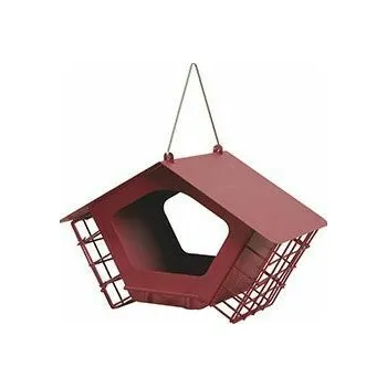 Krmítko pro ptáka Krmítko venkovní DUO XL kov, červená Zolux