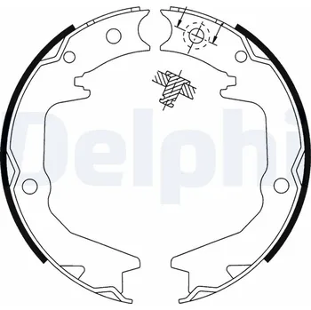 Brzdová čelist Sada brzdových čelistí, parkovací brzda DELPHI LS1913