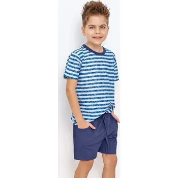 Chlapecké pyžamo Chlapecké pyžamo Noah modré s pruhy - 122