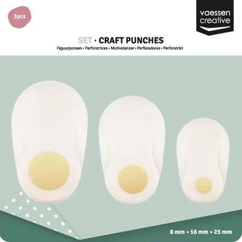 Dětské razítko Vaessen Creative Sada 3ks raznic kruh 0,8cm; 1,6cm; 2,5cm