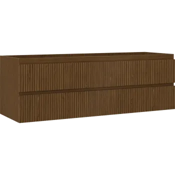 Koupelnový nábytek Mexen Rivel koupelnová skříňka pod umyvadlo 140 cm, 2 zásuvky, drážkovaná, ořech - 91A20-14047-2-BFF86 Koupelnové skříňky