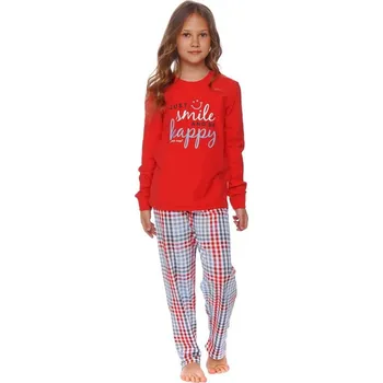 Dívčí pyžamo Flow červené smile - 122/128