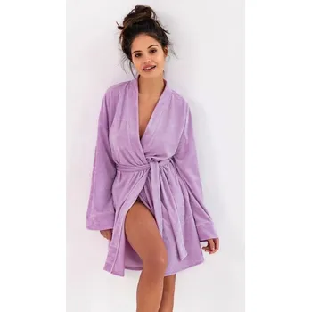 Dámské noční prádlo Froté župan Linda světle fialový - L/XL