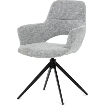 Jídelní židle Jídelní otočné křeslo AMOS — kov, látka, šedá