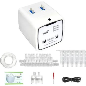 Zavlažovač Inteligentní zavlažovací zařízení s dvojitým čerpadlem WiFi ovládáním USB napájením 15m hadičkou kapačkami filtry a rozdvojkami