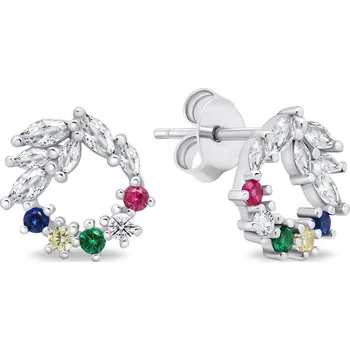 Náušnice Brilio Silver Slušivé stříbrné náušnice se zirkony EA720W + 2 měsíce na vrácení zboží