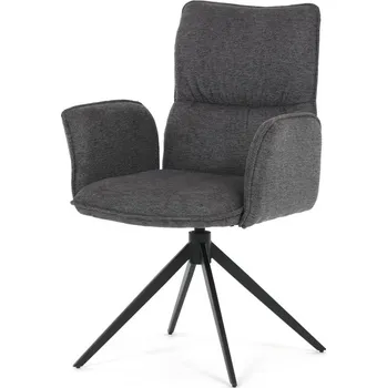 Jídelní židle Jídelní otočné křeslo AMALI — kov, látka, více barev Šedá