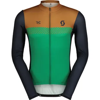 cyklistický dres SCOTT Cyklistický dres s dlouhým rukávem letní - RC TEAM - zelená/modrá/hnědá M