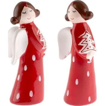 Vánoční dekorace ostatní Anděl 14 cm červená