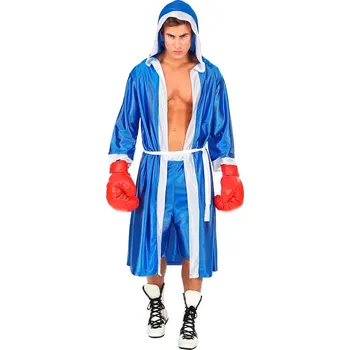 Karnevalový kostým Pánský kostým boxer, modrý - M