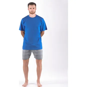 Pánské pyžamo Pánské pyžamo krátké pánské, šité, s potiskem Pyžama 2024 79168P - atlantic šedá - XXXXL