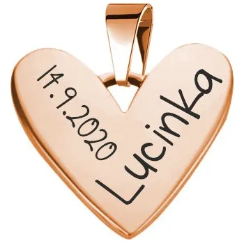 Přívěsek Šperky4U Zlacený ocelový přívěsek srdce - OPP1954-RD