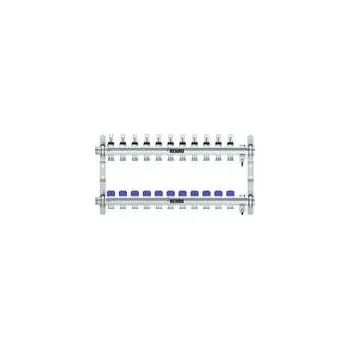 rozdělovač topení REHAU Nerezový rozdělovač HKV-D Easyflow 11 topné okruhy s indikátorem průtoku MFI min/max, 13832101200