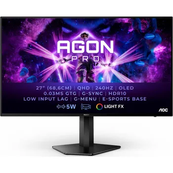 Monitor AOC Monitor 26,5 palce AG276UZD 4K QD-OLED 240Hz HDMIx2 DP USB-C Pivot