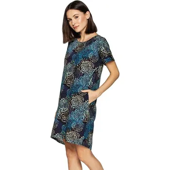 Dámská noční košile Luxusní noční košilka Juniper modro-černá - M