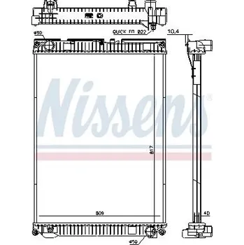 Chladič motoru Chladič, chlazení motoru NISSENS 628763