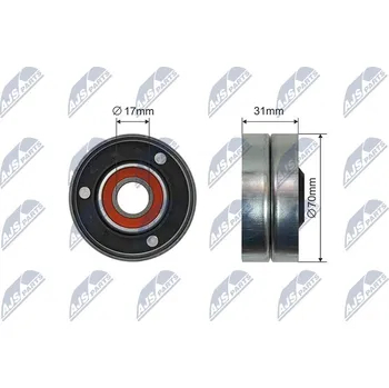 Napínací kladka, žebrovaný klínový řemen NTY RNK-LR-015