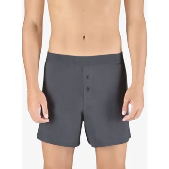 Trenýrky Pánské trenky volné, šité, jednobarevné Eco Bamboo 75195P - tm. šedá - 50/52