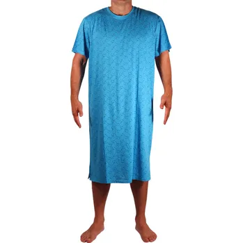 Pánská noční košile Pánská noční košile bavlna s krátkým rukávem Servác XXL světle modrá