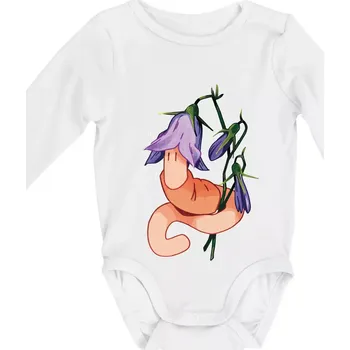 Žížala a zvonek (Alexis Citrine) - Body kojenecké s dlouhým rukávem - Dlouhý r. do 3 měs ( Bílá )