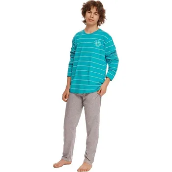 Chlapecké pyžamo Harry tyrkysové s pruhy - 146