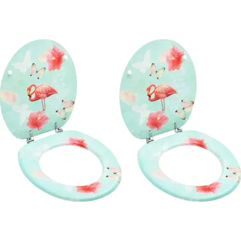 WC sedátko vidaXL WC sedátka s víky 2 ks MDF motiv plameňáka