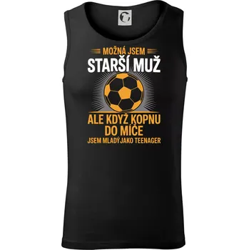 Možná jsem starší muž, ale když kopnu do míče - Tílko pánské Core - S ( Černá )