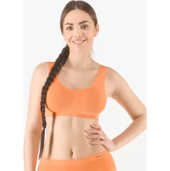Dámský top podprsenkový se širokými ramínky, bez kostice, bezešvé, jednobarevné Bamboo PureLine 07011P - tm. lososová - S/M