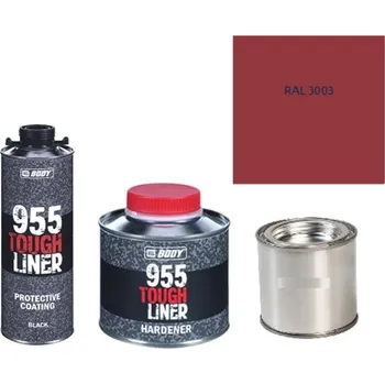 Autolak HB BODY 955 RAPTOR tough liner - 2k polyuretan textura set/báze + tužidlo + barva /RAL 3003 900ml