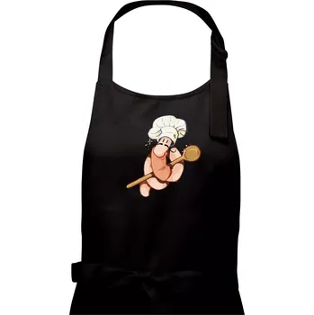 Kuchyňská zástěra Žížala kuchař (Alexis Citrine) - Dámská zástěra na vaření - Univerzální velikost ( Černá )