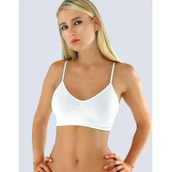 Dámský top s úzkými ramínky, úzká ramínka, bezešvé, jednobarevné Bamboo PureLine 07010P - bílá - S/M